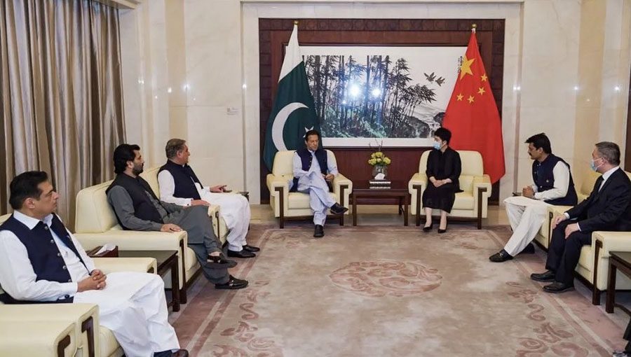 Imran Khan visited the Chinese Embassy. Source: Twitter.