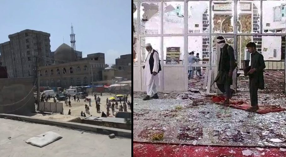 An explosion hit Shia mosque in Mazar-e-Sharif. Source: Twitter.