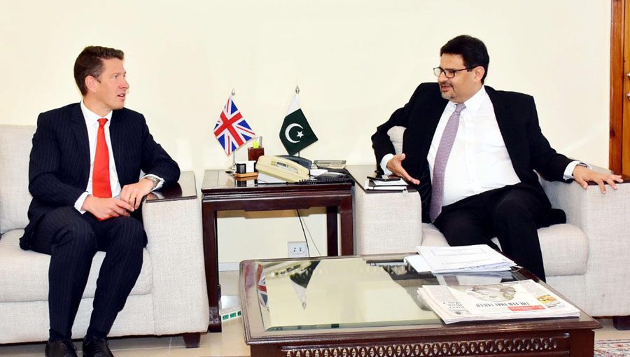 British High Commissioner Dr Christian Turner called on Finance Minister Miftah Ismail. Source: PID.