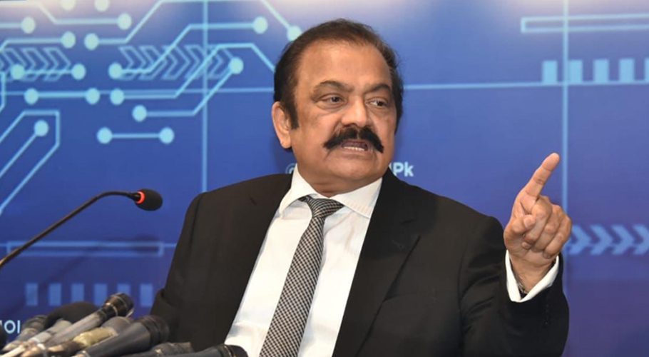 Interior Minister Rana Sanaullah was briefing newsmen. Source: Radio Pakistan.