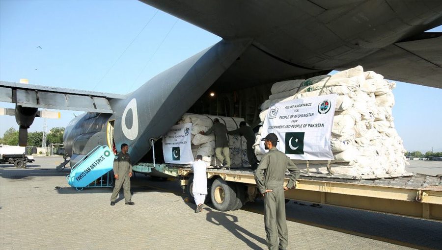 The relief goods were sent through C-130 aircraft. Source: Twitter.