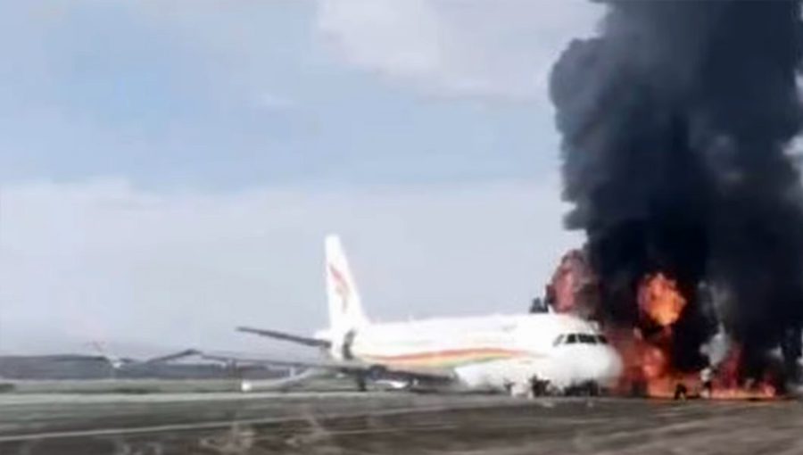 A plane has gone off a runway in western China. Source: South China Morning Post.