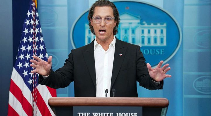 Matthew McConaughey met with President Joe Biden at White House. Source: Reuters.