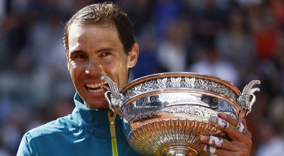 Rafael Nadal lifted the French Open trophy for the 14th time. Source: Reuters.