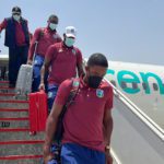 West Indies cricket team has arrived in Multan. Source: Twitter.