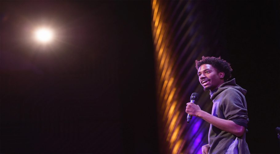 Comedian Jak Knight performs during the "TBS Presents: A Toast To The O.G.'s Of Comedy" in New York on Nov. 9, 2017.Jason Kempin / Getty Images for TBS file