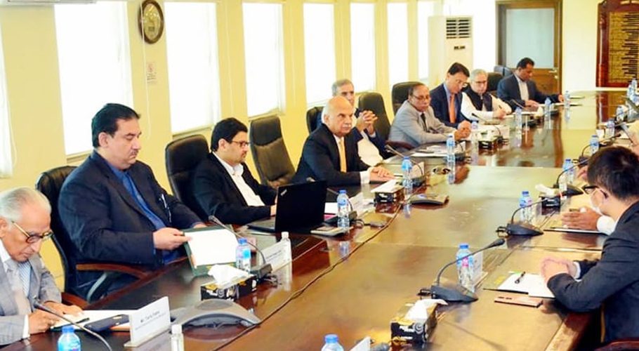 The finance minister presided over a meeting on the issue of payments to Chinese IPPs, at the Finance Division on Friday. (Image: PID website)