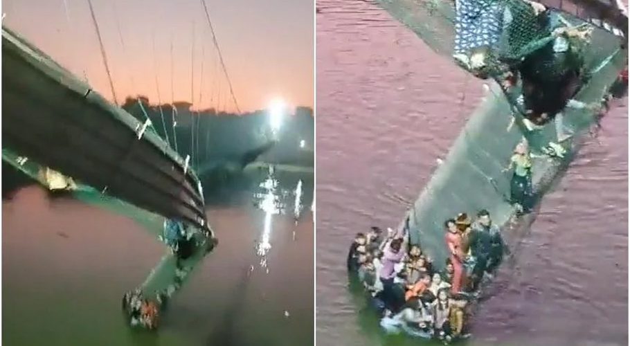 There were over 400 people on the bridge at the time. PHOTO: SCREENGRABS FROM SANTHOSH4JSP/TWITTER