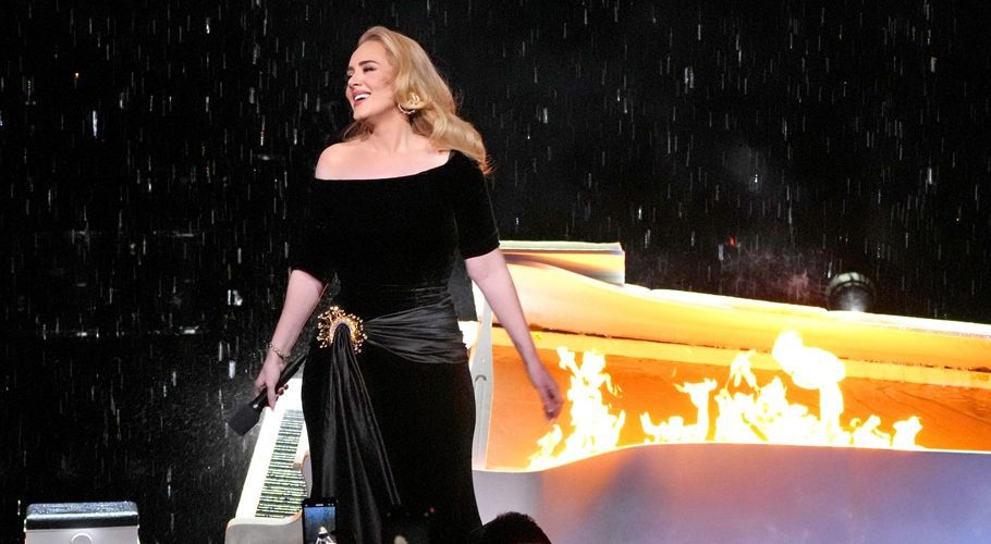 Following a controversial 10-month postponement, the singer kicked off her Weekends With Adele Las Vegas residency show at the Colosseum at Caesar's Palace Nov. 18, 2022. (Kevin Mazur/Getty Images for AD)