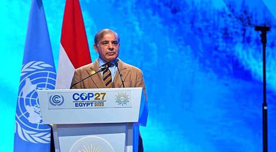 SHARM EL-SHEIKH: November 08 - Prime Minister Muhammad Shehbaz Sharif gives National Statement at Sharm El-Sheikh Climate Implementation Summit -27th Conference of the Parties. APP/ABB/FHA (File Photo)