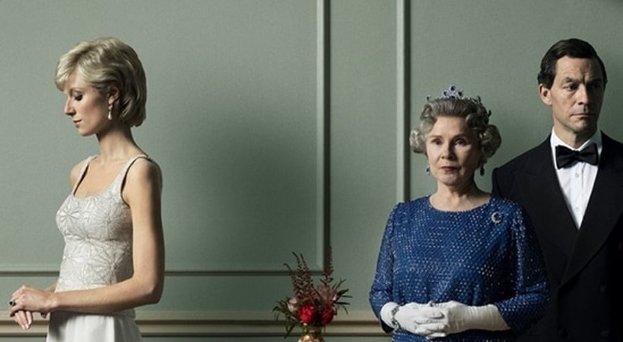 Elizabeth Debicki, Imelda Staunton and Dominic West in The Crown. (Image: Netflix)
