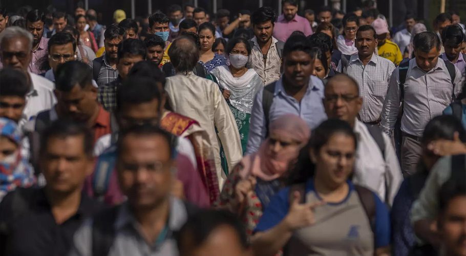 Indian commuters leave at Chhatrapati Shivaji Maharaj train terminus in Mumbai, India. (Image; Economic Times)
