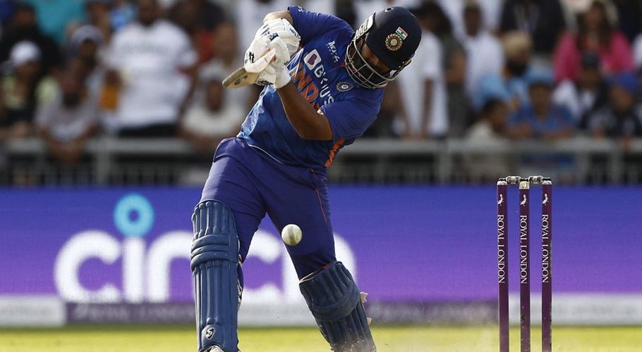 One Day International Series - England v India - Old Trafford Cricket Ground, Manchester, Britain - July 17, 2022 India's Rishabh Pant hits a four Action Images via Reuters/Jason Cairnduff