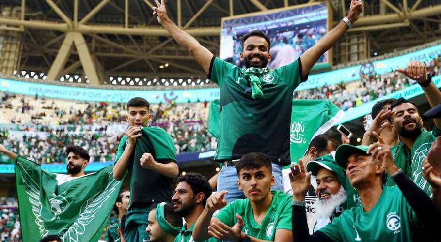 FIFA World Cup Qatar 2022 - Group C - Argentina v Saudi Arabia - Lusail Stadium, Lusail, Qatar - November 22, 2022 Saudi Arabia fans celebrate after the match REUTERS/Hannah Mckay