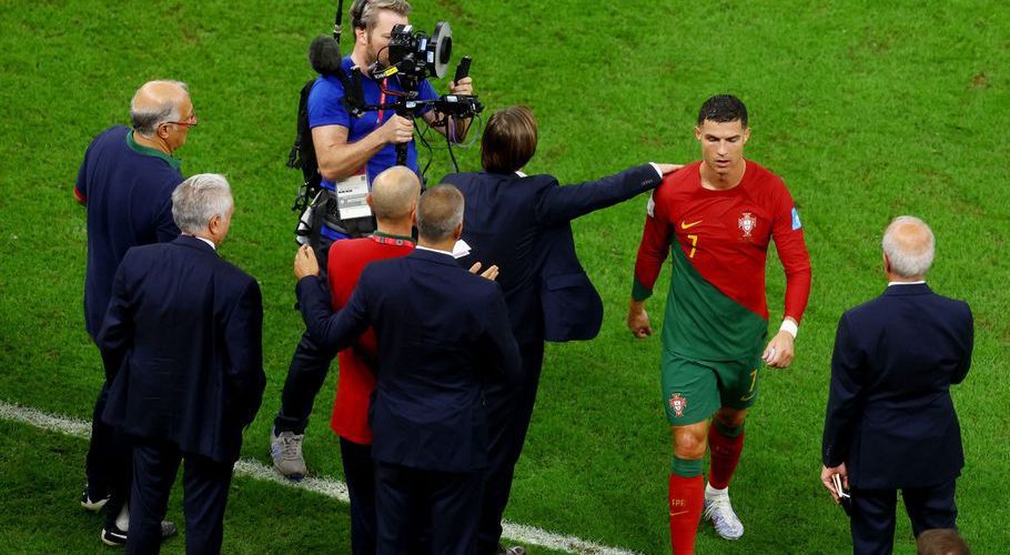 - FIFA World Cup Qatar 2022 - Round of 16 - Portugal v Switzerland - Lusail Stadium, Lusail, Qatar - December 6, 2022 Portugal's Cristiano Ronaldo leaves the pitch after the match as Portugal progress to the quarter finals REUTERS/Paul Childs