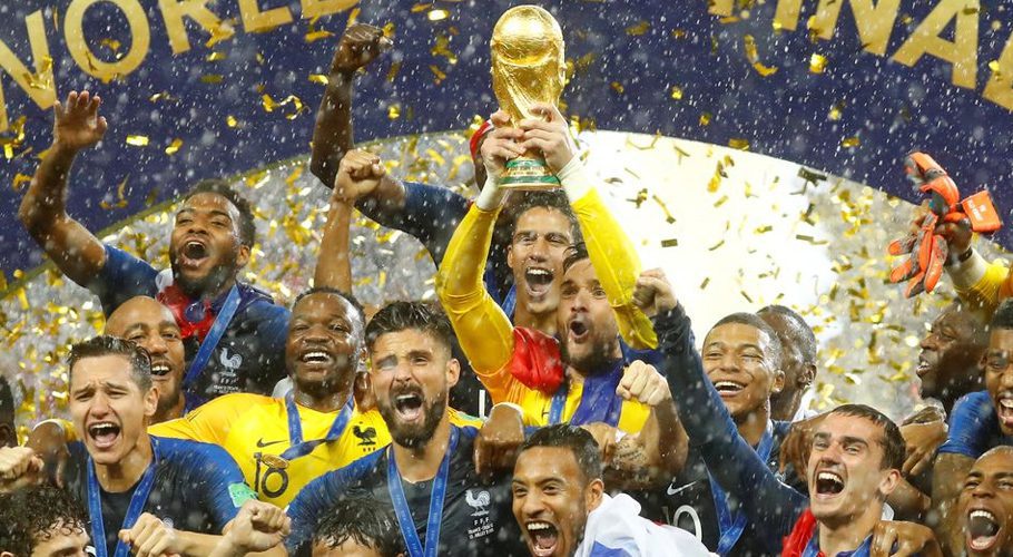 World Cup - Final - France v Croatia - Luzhniki Stadium, Moscow, Russia - July 15, 2018 FranceÕs Hugo Lloris lifts the trophy as they celebrate after winning the World Cup REUTERS/Kai Pfaffenbach