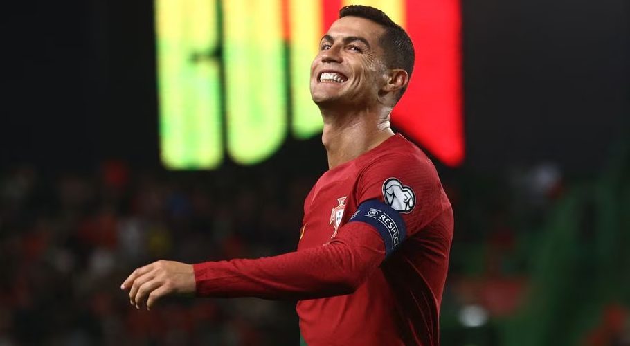 Football - UEFA Euro 2024 Qualifiers - Group J - Portugal v Liechtenstein - Estadio Jose Alvalade, Lisbon, Portugal - March 23, 2023 Portugal's Cristiano Ronaldo reacts REUTERS/Pedro Nunes