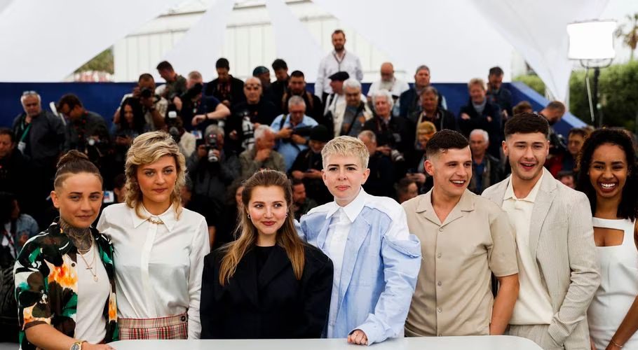 The 76th Cannes Film Festival - Photocall for the film "How to Have Sex" in competition for the category Un Certain Regard - Cannes, France, May 19, 2023. Director Molly Manning Walker and cast members Mia McKenna-Bruce, Lara Peake, Laura Ambler, Enva Lewis, Shaun Thomas and Samuel Bottomley pose. REUTERS/Yara Nardi