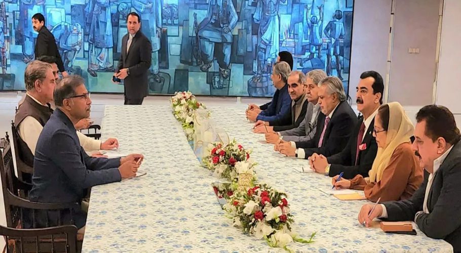 PTI and PDM-led government negotiating teams are holding third round of talks at Parliament House in Islamabad on Tuesday, May2 — Facebook/Shah Mahmood Qureshi