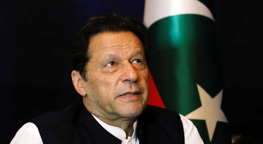 Former Pakistani Prime Minister Imran Khan pauses as he speaks with Reuters during an interview, in Lahore, Pakistan March 17, 2023. REUTERS/Akhtar Soomro