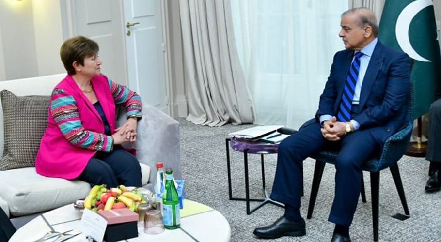PM Shehbaz Sharif meets with IMF Managing Director Kristalina Georgieva in Paris. — PM's Office