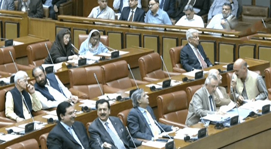 This image shows a session of the upper house of Parliament under way on Thursday. — (Image: Dawn.com)