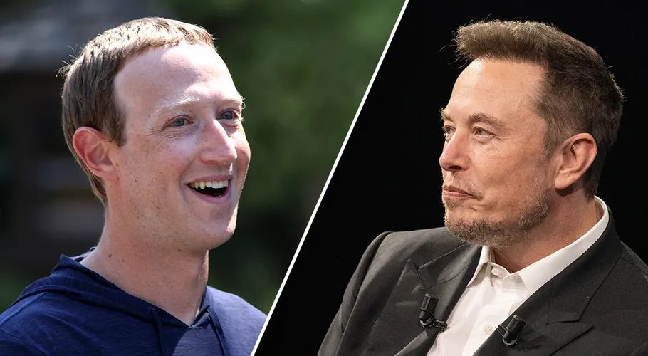 Meta's Mark Zuckerberg, left, has accepted a challenge to a cage match from X's Elon Musk. (Getty Images / Getty Images)