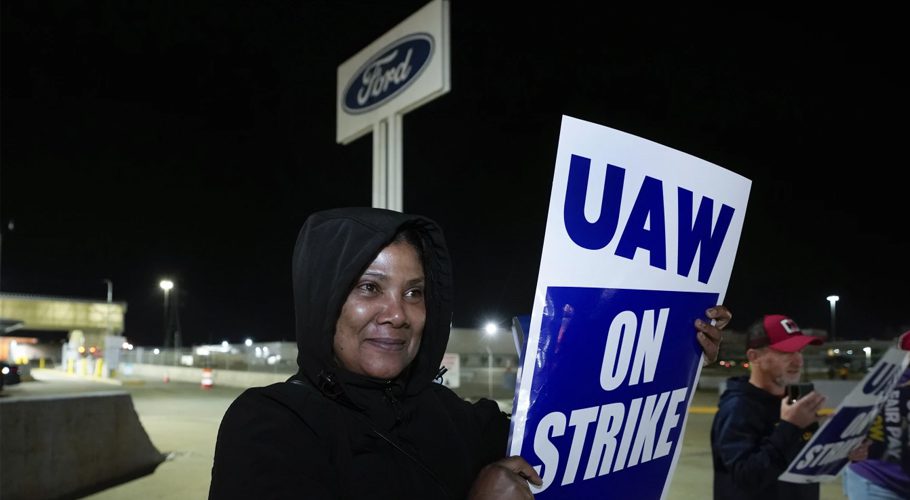 About 13,000 auto workers have walked off the job at three targeted factories after their union leaders couldn’t reach a deal with Detroit’s automakers.(AP)