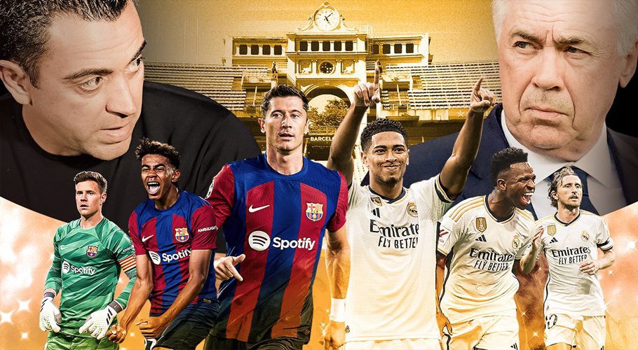 Barcelona host Real Madrid on Saturday in the first Clasico of the 2023-24 LaLiga season. Who will win and get an early edge in the title race? Illustration by ESPN