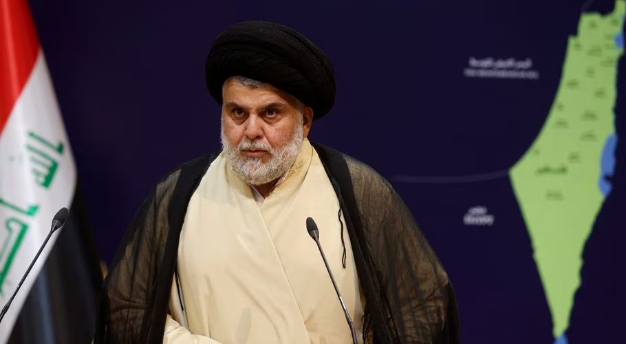 Iraqi Shi'ite leader Muqtada al-Sadr delivers a speech in Najaf, Iraq, October 19, 2023. REUTERS/Alaa al-Marjani Acquire Licensing Rights