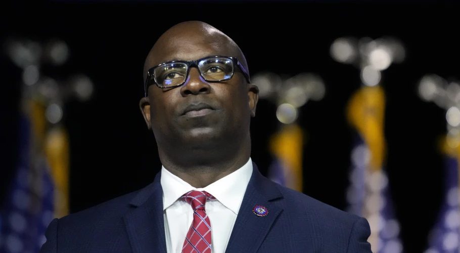 FILE - Rep. Jamaal Bowman, D-N.Y., listens to fellow speakers before President Joe Biden speaks on the debt limit during an event at SUNY Westchester Community College, Wednesday, May 10, 2023, in Valhalla, N.Y. (AP Photo/John Minchillo, File)