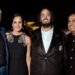 This photograph released by the Reliance group shows R to L, billionaire industrialist Mukesh Ambani, Anant Ambani, Paula Hurd, and Bill Gates posing for a photograph at a pre-wedding bash of Mukesh Ambani's son Anant in Jamnagar, India, Saturday, Mar. 02, 2024. (Reliance group via AP)