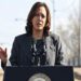 FILE/US Vice President Kamala Harris speaks at the Edmund Pettus Bridge during an event to commemorate the 59th anniversary of 'Bloody Sunday' in Selma, Alabama, on March 3, 2024. On March 7, 1965, civil rights marchers crossed the Edmund Pettus Bridge and clashed with state police who used batons and tear gas to disperse the protesters. (Photo by SAUL LOEB / AFP) (SAUL LOEB / AFP)