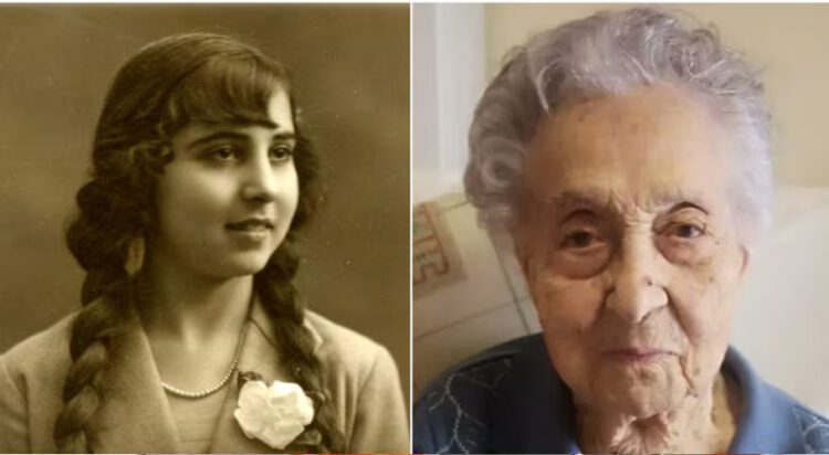 Maria Branyas Morera photographed in 1925 (left) and again in 2024 (right). Credit: Guinness Book of World Records