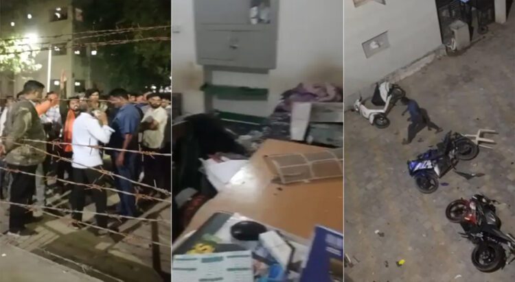 A mob allegedly attacked international students offering namaz inside their hostel at Gujarat University (Image: NDTV)