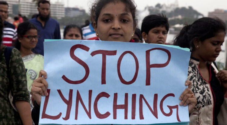 FILE/ A protest n Hyderabad, India, against a spate of violent attacks across the country targeting its Muslim minority. (Mahesh Kumar A./Associated Press)