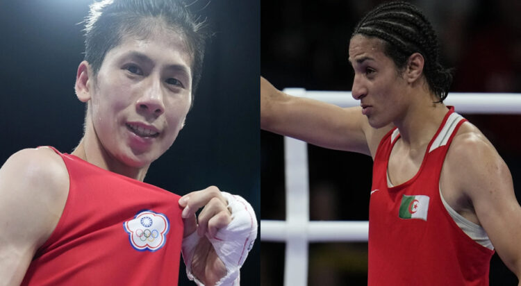Algerian boxer Imane Khelif and Taiwanese boxer Lin Yu-ting (Image: AP/John Lucher/ Ariana Cubillos)