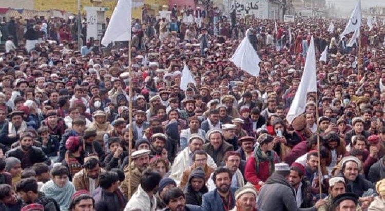 Thousands of tribespeople took to the streets in North Waziristan district of Khyber-Pakhtunkhwa (Image: Express Tribune)