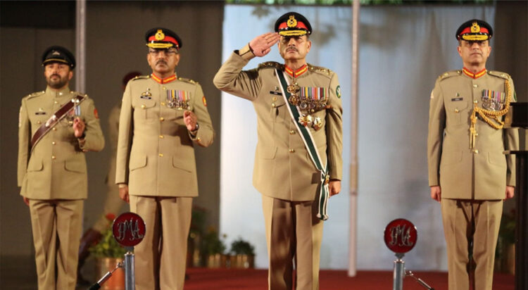 COAS General Syed Asim Munir, while addressing the Azadi Parade at PMA in Kakul on the eve of Independence Day, said that wherever required, the Pakistan Army shall contribute towards the comprehensive national security of the country. PHOTO: ISPR