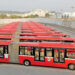 Metro buses parked on a track near Pak Secretariat station . (Photo by Mohammad Asim/Dawn.com)