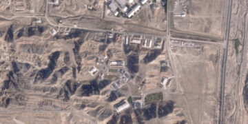 This satellite photo from Planet Labs PBC shows damaged buildings at Iran's Parchin military base outside of Tehran, Oct. 27, 2024. (Planet Labs PBC via AP)