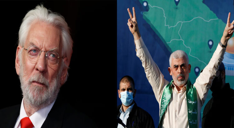 Donald Sutherland (L), the Canadian actor who charmed audiences in movies such as "M*A*S*H," "Klute," and "The Hunger Games," died at 88.  Yahya Sinwar ®, the Hamas leader and architect of the Oct. 7, 2023, attacks on Israel, was killed in Gaza at 62. (Image: REUTERS/Luke MacGregor /REUTERS/Mohammed Salem)