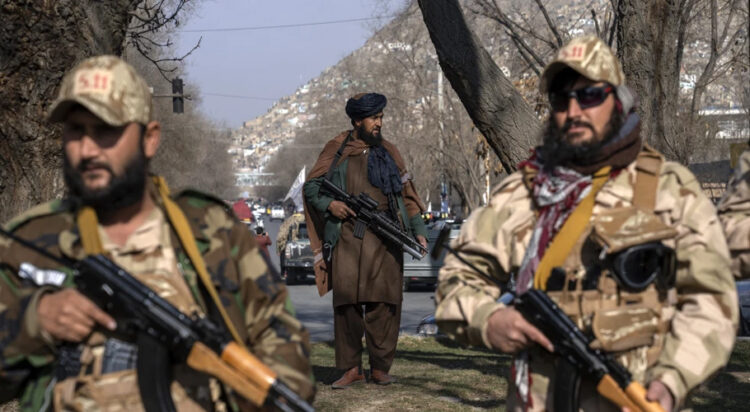 Taliban fighters stand guard in Kabul, Afghanistan, on Dec. 26, 2022. (AP Photo/Ebrahim Noroozi, File)