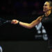 Tennis - WTA Finals - King Saud University Indoor Arena, Riyadh, Saudi Arabia - November 8, 2024 Belarus' Aryna Sabalenka in action during her women's singles semi final match against Coco Gauff of the U.S. REUTERS/Aleksandra Szmigiel/File Photo