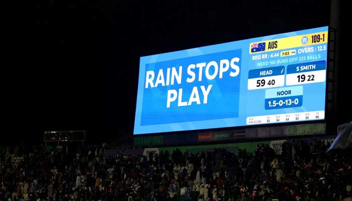 Rain stopped play during AUS v AFG clash of CT 2025 in Lahore: File photo