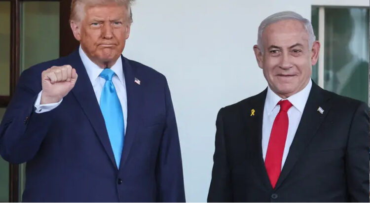 U.S President Donald Trump welcomes Israeli Prime Minister Benjamin Netanyahu at the entrance of the White House in Washington, U.S., February 4, 2025. (Reuters)
