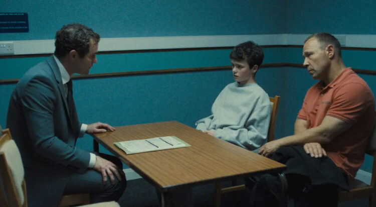 From left: Mark Stanley, Owen Cooper and Stephen Graham in 'Adolescence.' Courtesy of Netflix