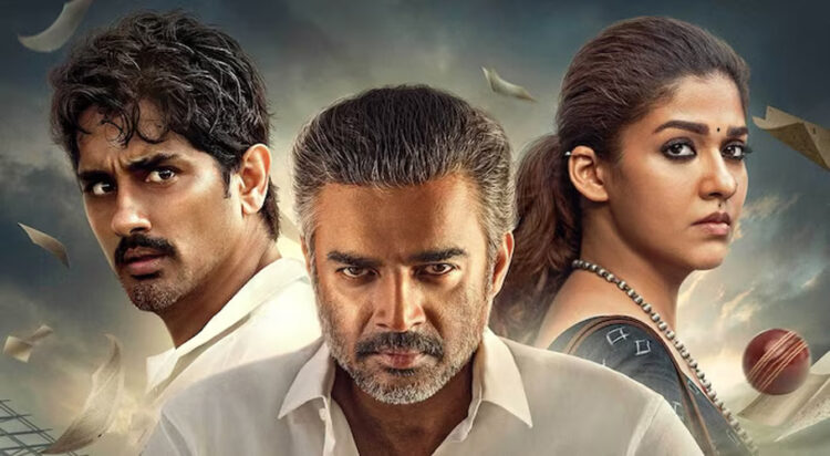 R. Madhavan, Siddharth, Nayanthara in the Test poster. (Netflix)