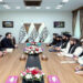 This handout photograph taken and released by Afghanistan’s Ministry of Foreign Affairs on March 20, 2025 shows US official Adam Boehler (3L) and former US envoy to Afghanistan Zalmay Khalilzad (2L) attending a meeting with Taliban foreign minister Amir Khan Muttaqi (4R), in Kabul. (AFP)