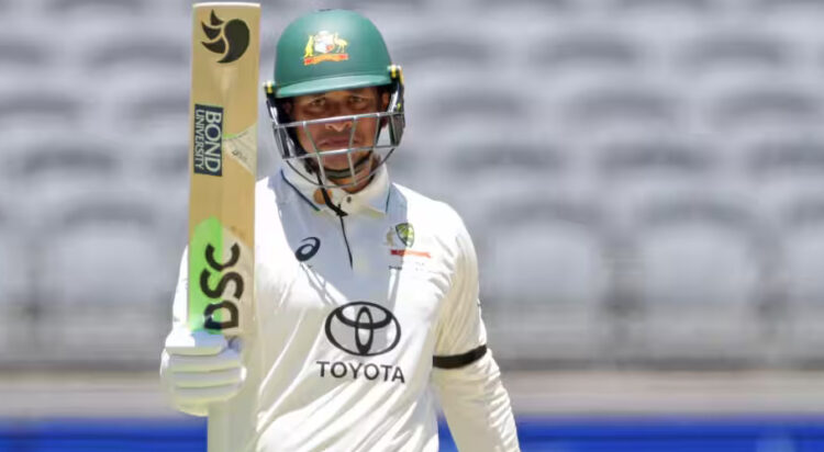Australian cricketer Usman Khawaja showed his support for Palestinians by wearing a black armband during the first Test match between Australia and Pakistan in Perth.
 Image: AAP / Richard Wainwright